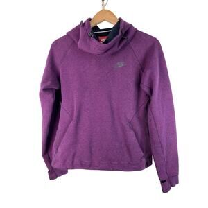 Nike Women's Size M Purple Cowl Neck Long Sleeve Hooded Pullover Sweatshirt
